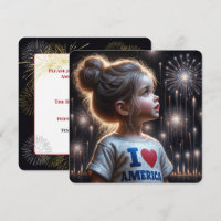 4th Of July Girl Watching Fireworks Party