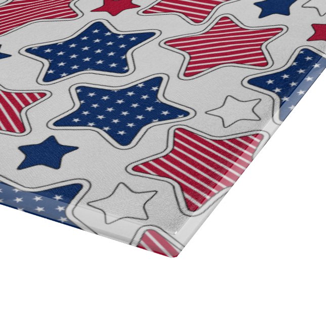 4th Of July Glass Cutting Board (Corner)
