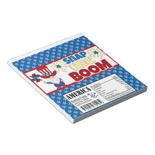 4th of July Gnome Candy Bar Wrapper Party Favours Notepad