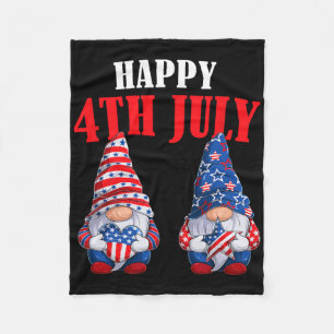 4th Of July Gnomes America Independence Day Patrio Fleece Blanket