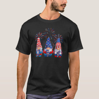 4th Of July Gnomes Fireworks USA American Patrioti T-Shirt