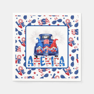 4th Of July Gnomes Napkin