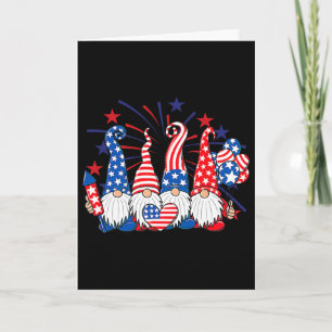 4th Of July Gnomes Patriotic American Flag Cute Gn Card