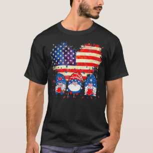 4th of July Gnomes Patriotic American Flag Cute pu T-Shirt