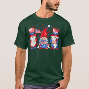 4th of July Gnomes Patriotic American Flag Cute Th T-Shirt