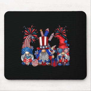 4th Of July Gnomes Patriotic Funny Independence Mouse Mat