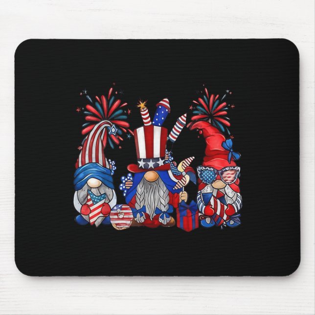 4th Of July Gnomes Patriotic Funny Independence Mouse Mat (Front)