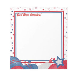 4th of July, God Bless America Notepad