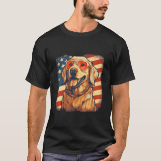 4Th Of July Golden American Flag Patriotic Golden T-Shirt
