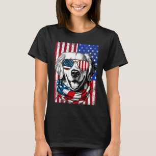 4th Of July Golden Retriever Dog American Flag Usa T-Shirt