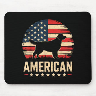 4th of july golden retriever dog owner american mouse mat