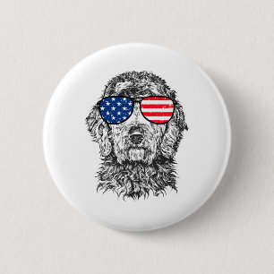 4th Of July Goldendoodle Doodle Dog Patriotic Usa  6 Cm Round Badge
