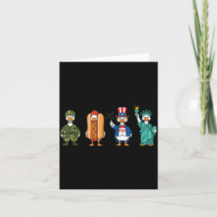 4th of July Goose Outfit Women Kids Funny Memorial Card