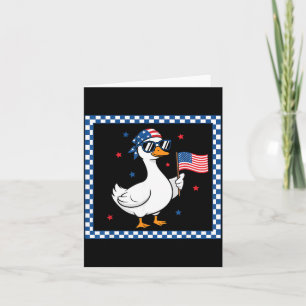 4th of July Goose Outfit Women Kids Funny Memorial Card