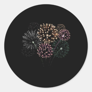 4th Of July Grand Finale Firework Show Red White B Classic Round Sticker
