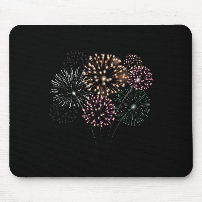 4th Of July Grand Finale Firework Show  Red White  Mouse Mat (Front)