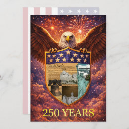 4th of July Great American Eagle Shield 250th Invitation