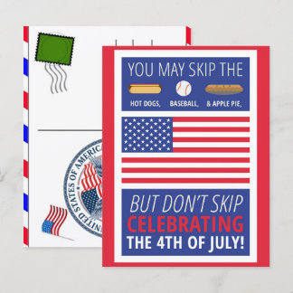 4th of july greetings happy birthday america holiday postcard