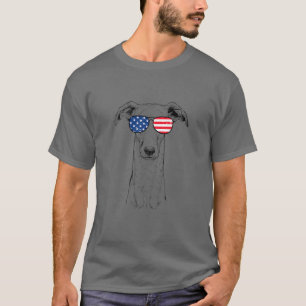 4Th Of July Greyhound Dog Patriotic USA Sunglasses T-Shirt