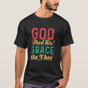 4th Of July Groovy Patriotic God Shed His Grace On T-Shirt