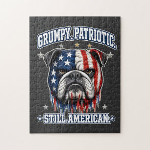 4th Of July Grumpy Patriotic Bulldog Puzzle