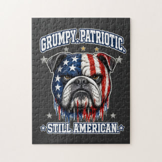 4th Of July Grumpy Patriotic Bulldog Puzzle