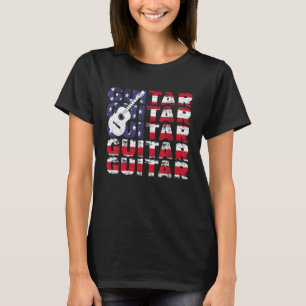 4th Of July Guitar American Flag Vintage Guitarist T-Shirt