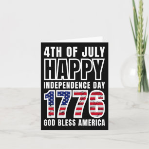 4th Of July Happy Independence Day 1776 God Bless Card