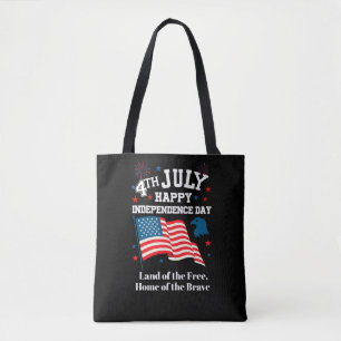 4th of July Happy Independence Day, Land of fire  Tote Bag