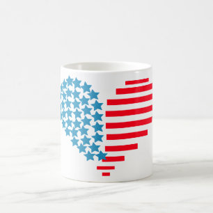 4th of july hearts coffee mug