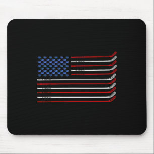 4th Of July Hockey Hockey American Flag USA Patrio Mouse Mat