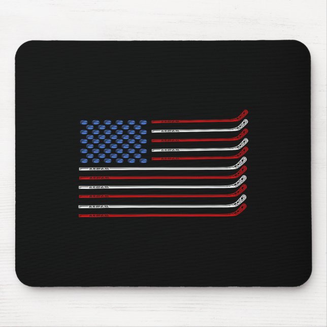 4th Of July Hockey Hockey American Flag USA Patrio Mouse Mat (Front)