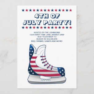 4th of July Hockey Skate Invitation