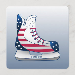 4th of July Hockey Skates Holiday Card