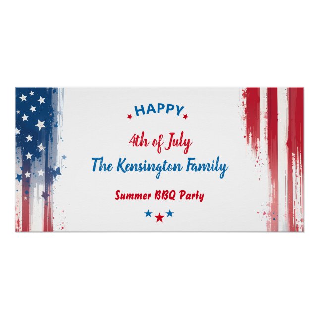 4th of July Holiday Family BBQ Party Poster (Front)