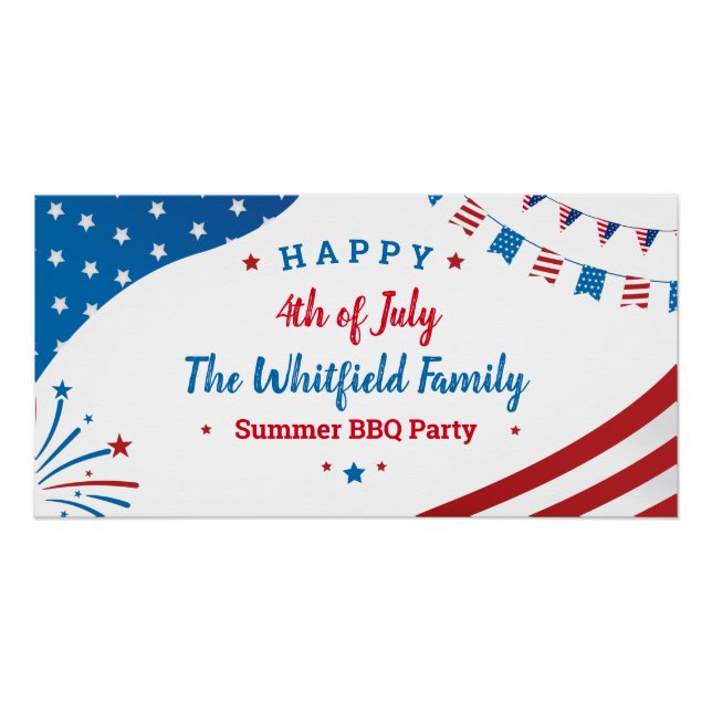 4th of July Holiday Family Summer BBQ Party Poster (Front)