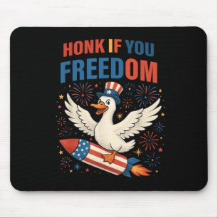 4th Of July Honk If You Love Freedom Goose America Mouse Mat
