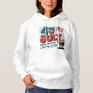 4th of July Hot Dog BBQ Design Hoodie