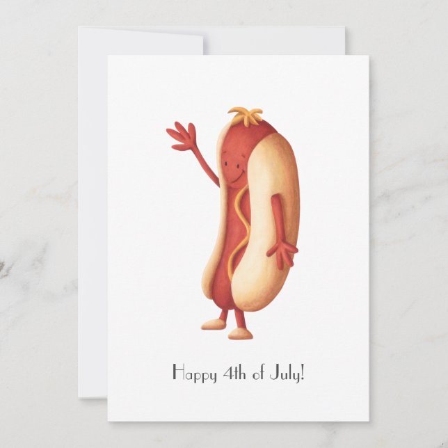 4th of July Hot Dog Holiday Card (Front)
