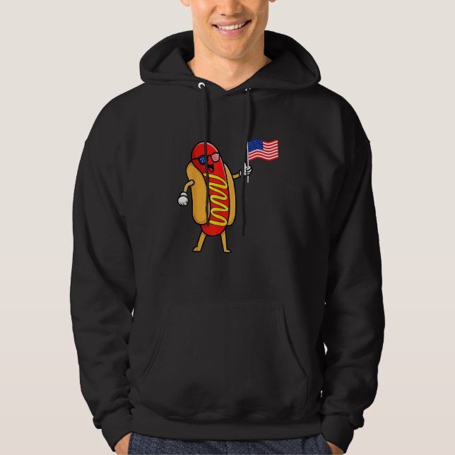 4th of July Hot Dog Hotdog 4th of July Boys Men Wo Hoodie (Front)