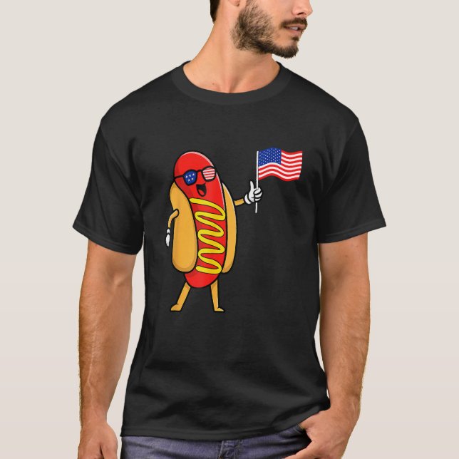 4th of July Hot Dog Hotdog 4th of July Boys Men Wo T-Shirt (Front)