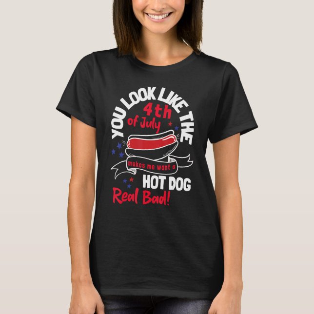 4th Of July Hot Dog Tees Patriotic America (Front)