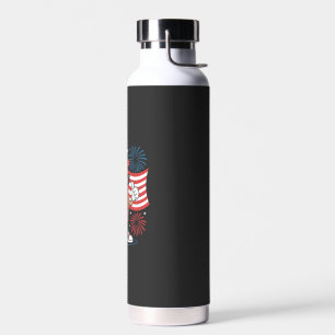 4th Of July Hotdog American Flag Patriotic Firewor Water Bottle