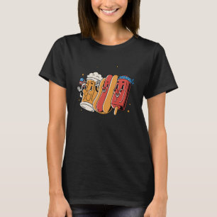 4th Of July  Hotdog American Flag Patriotic Vetera T-Shirt
