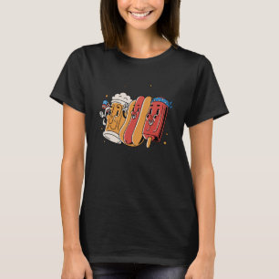 4th Of July Hotdog American Flag Patriotic Vetera T-Shirt