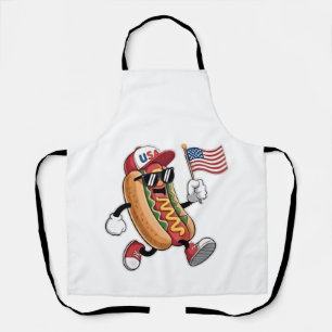 4th of July Hotdog American Independence 1776 Apron