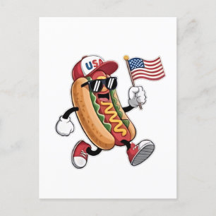 4th of July Hotdog American Independence 1776  Invitation Postcard