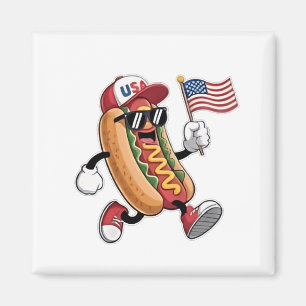 4th of July Hotdog American Independence 1776  Magnet