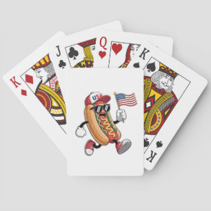 4th of July Hotdog American Independence 1776 Playing Cards