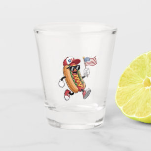 4th of July Hotdog American Independence 1776  Shot Glass